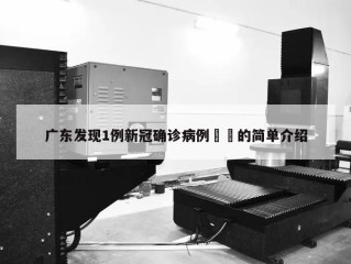 广东发现1例新冠确诊病例㊙️的简单介绍